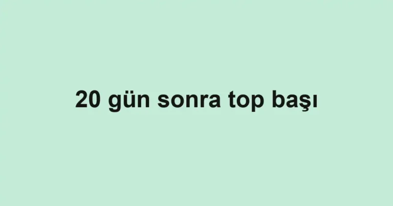 20 gün sonra top başı