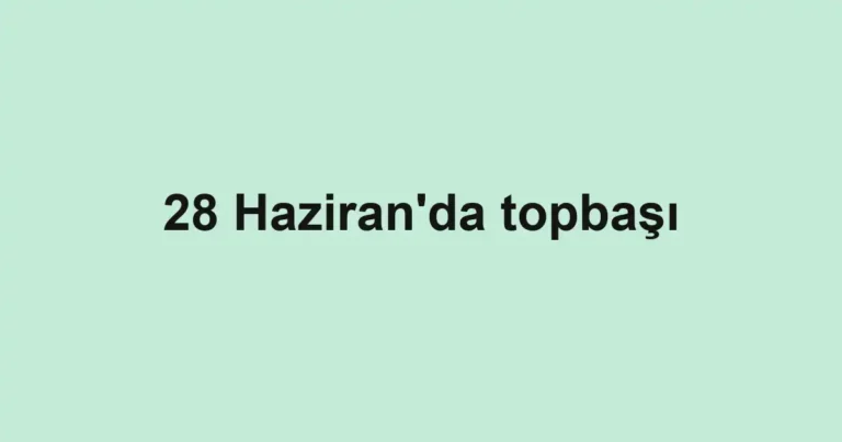 28 Haziran'da topbaşı