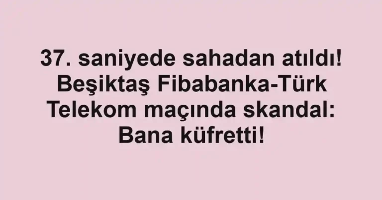 37. saniyede sahadan atıldı! Beşiktaş Fibabanka-Türk Telekom maçında skandal: Bana küfretti!
