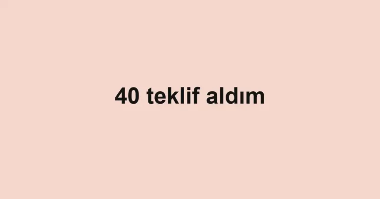 40 teklif aldım