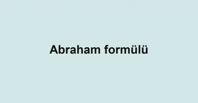 Abraham formülü