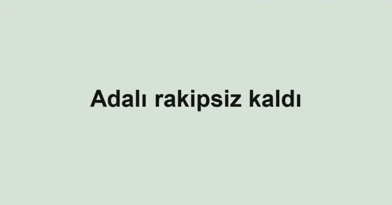 Adalı rakipsiz kaldı