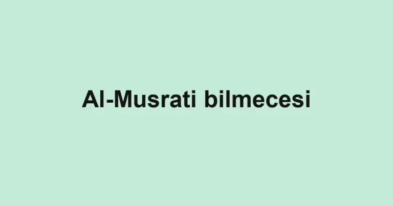 Al-Musrati bilmecesi