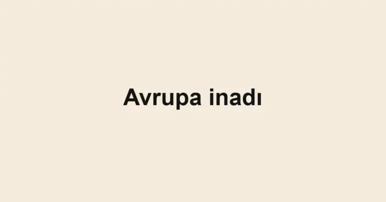 Avrupa inadı