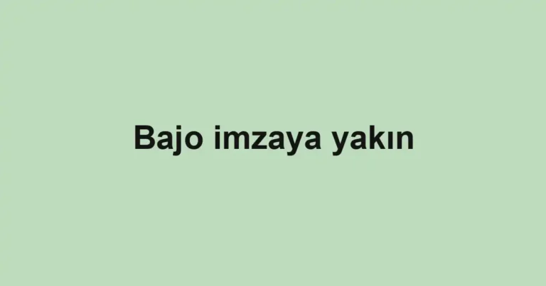 Bajo imzaya yakın