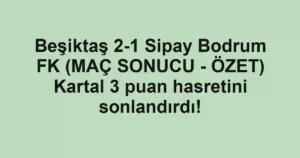 Beşiktaş 2-1 Sipay Bodrum FK (MAÇ SONUCU - ÖZET) Kartal 3 puan hasretini sonlandırdı!