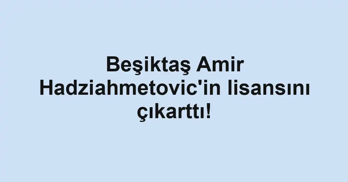 Beşiktaş Amir Hadziahmetovic'in lisansını çıkarttı!