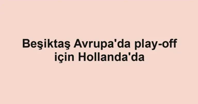 Beşiktaş Avrupa'da play-off için Hollanda'da