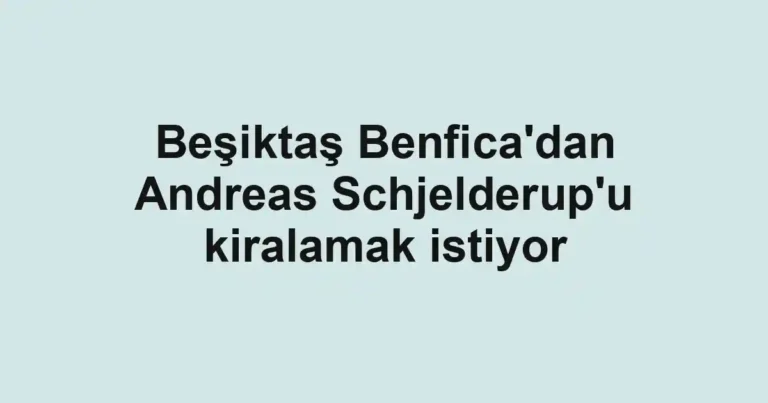 Beşiktaş Benfica'dan Andreas Schjelderup'u kiralamak istiyor