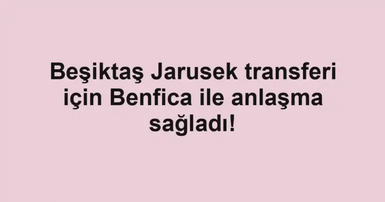 Beşiktaş Jarusek transferi için Benfica ile anlaşma sağladı!