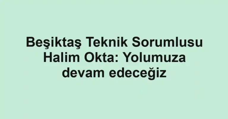 Beşiktaş Teknik Sorumlusu Halim Okta: Yolumuza devam edeceğiz