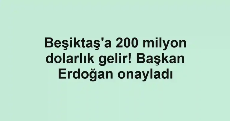 Beşiktaş'a 200 milyon dolarlık gelir! Başkan Erdoğan onayladı