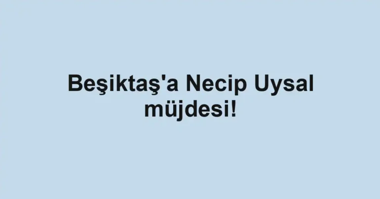 Beşiktaş'a Necip Uysal müjdesi!