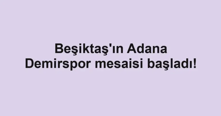Beşiktaş'ın Adana Demirspor mesaisi başladı!