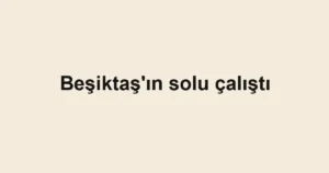 Beşiktaş'ın solu çalıştı
