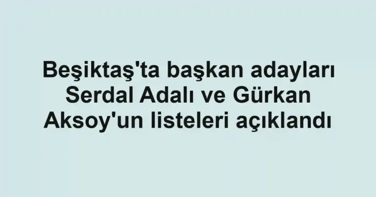 Beşiktaş'ta başkan adayları Serdal Adalı ve Gürkan Aksoy'un listeleri açıklandı