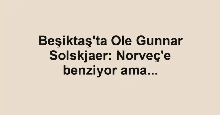 Beşiktaş'ta Ole Gunnar Solskjaer: Norveç'e benziyor ama...