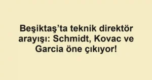 Beşiktaş’ta teknik direktör arayışı: Schmidt, Kovac ve Garcia öne çıkıyor!