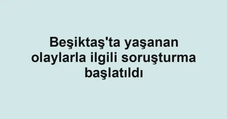 Beşiktaş'ta yaşanan olaylarla ilgili soruşturma başlatıldı