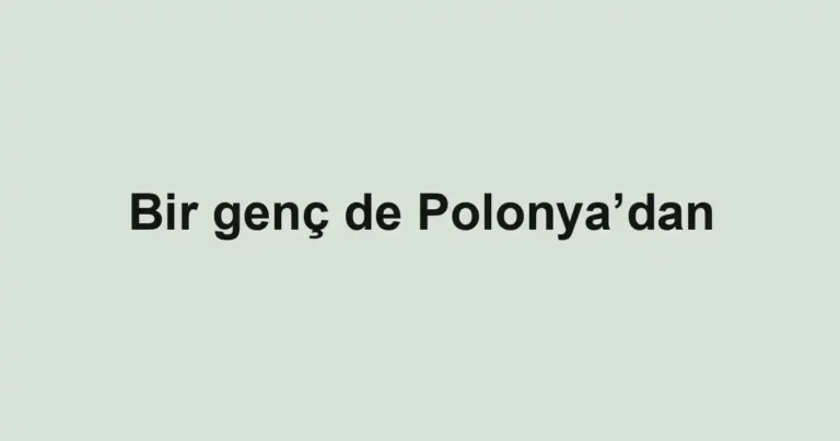 Bir genç de Polonya’dan