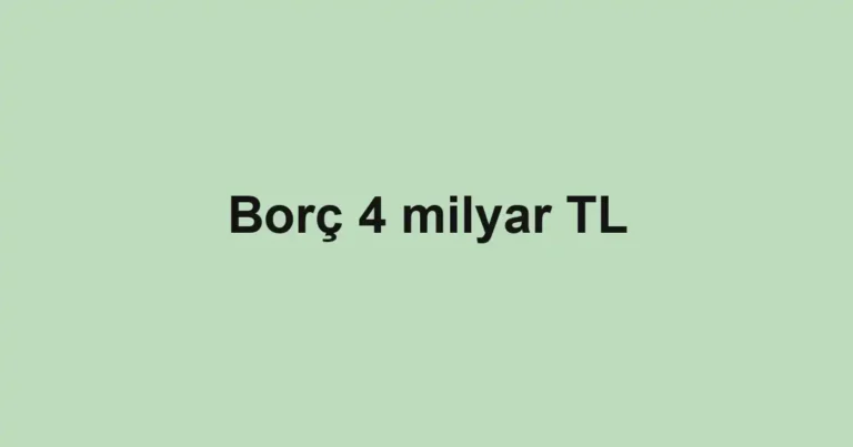Borç 4 milyar TL