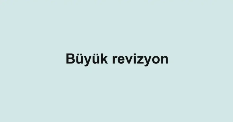 Büyük revizyon