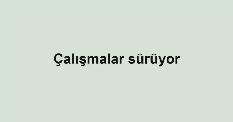 Çalışmalar sürüyor
