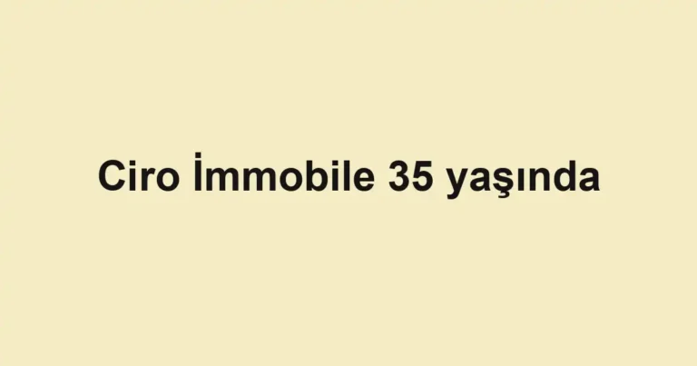Ciro İmmobile 35 yaşında
