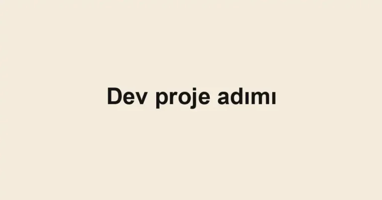 Dev proje adımı