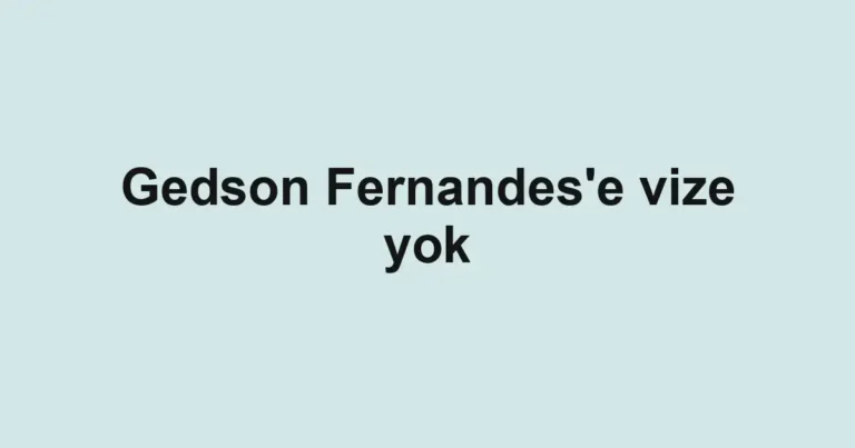 Gedson Fernandes'e vize yok