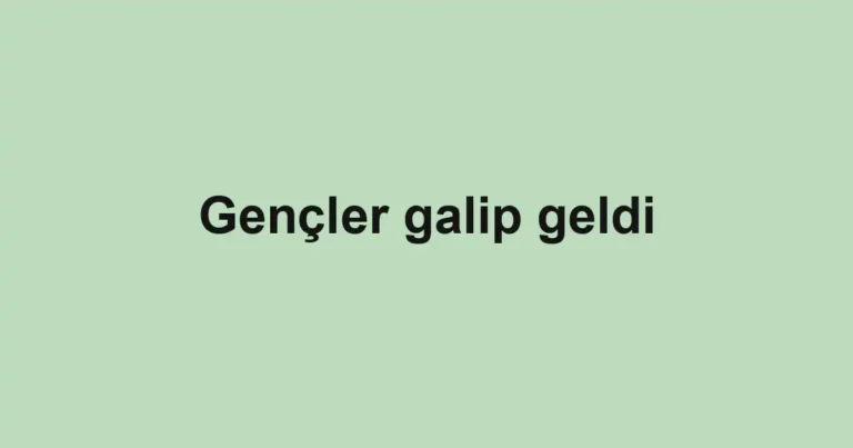 Gençler galip geldi