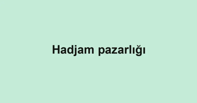 Hadjam pazarlığı