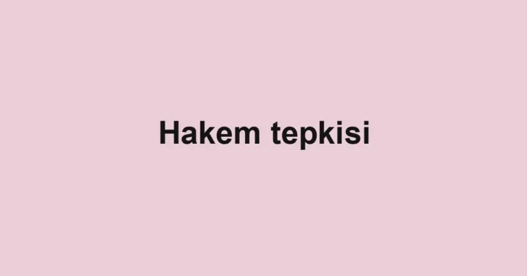 Hakem tepkisi