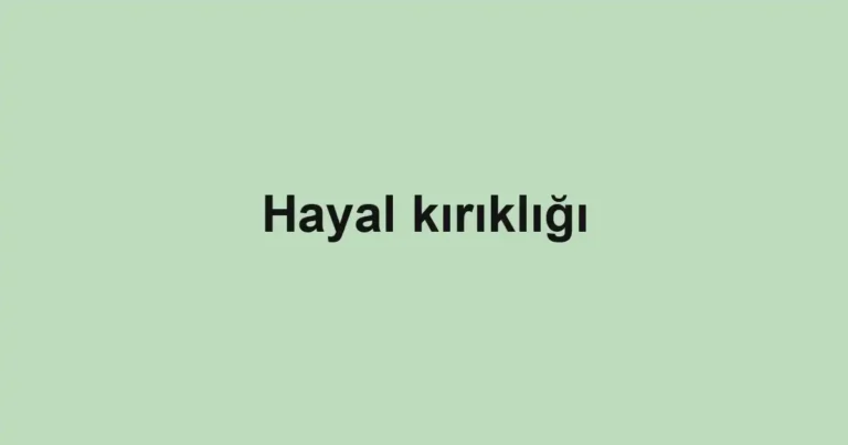 Hayal kırıklığı