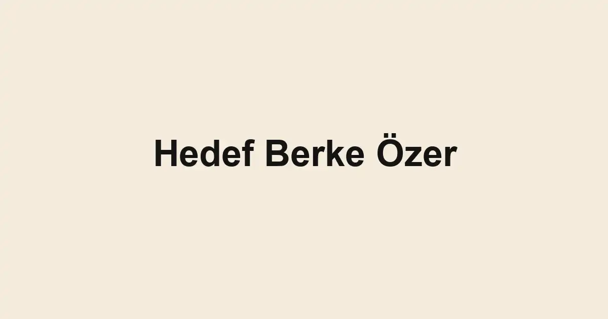 Hedef Berke Özer