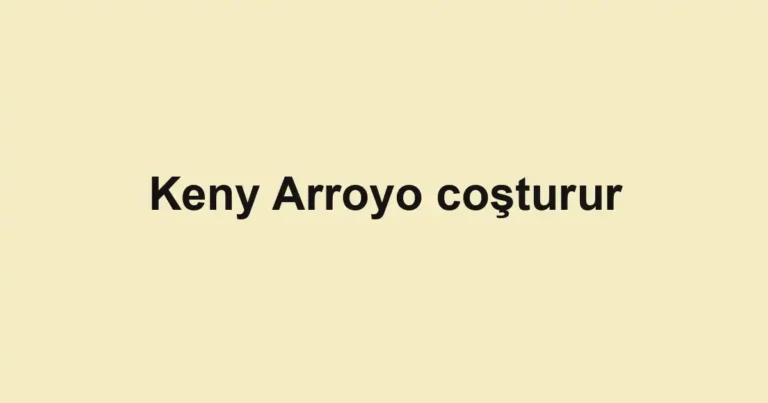 Keny Arroyo coşturur