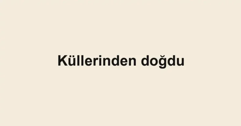 Küllerinden doğdu