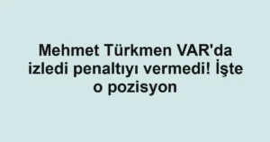 Mehmet Türkmen VAR'da izledi penaltıyı vermedi! İşte o pozisyon