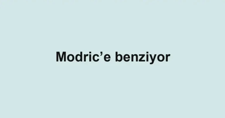 Modric’e benziyor