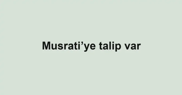 Musrati’ye talip var