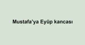 Mustafa’ya Eyüp kancası