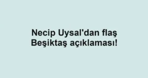 Necip Uysal'dan flaş Beşiktaş açıklaması!