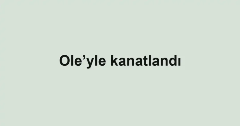 Ole’yle kanatlandı