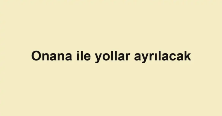 Onana ile yollar ayrılacak