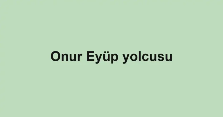 Onur Eyüp yolcusu