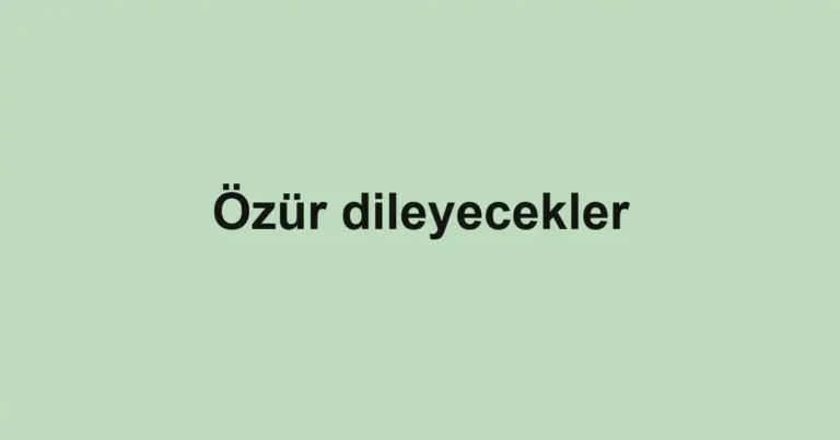 Özür dileyecekler