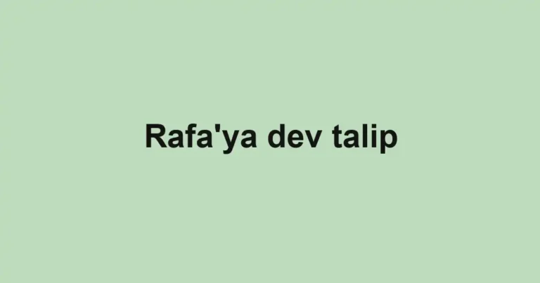 Rafa'ya dev talip