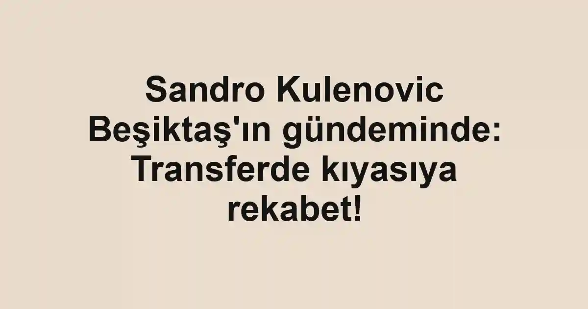 Sandro Kulenovic Beşiktaş'ın gündeminde: Transferde kıyasıya rekabet!