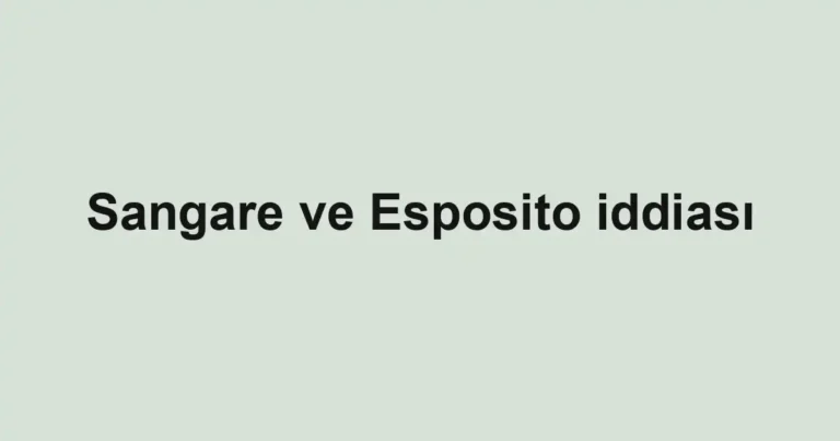 Sangare ve Esposito iddiası