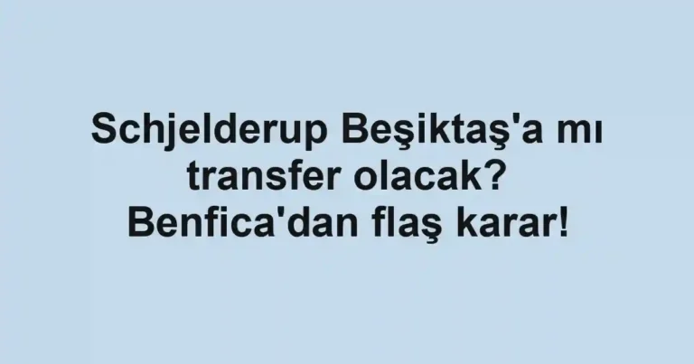 Schjelderup Beşiktaş'a mı transfer olacak? Benfica'dan flaş karar!